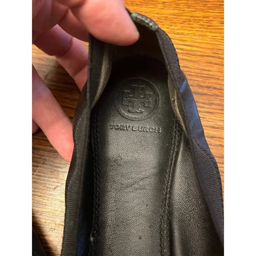 Tory Burch Black Cap Toe Ballet Flats Sz 9.5 154511 Perfect Black - Picture 6 of 6